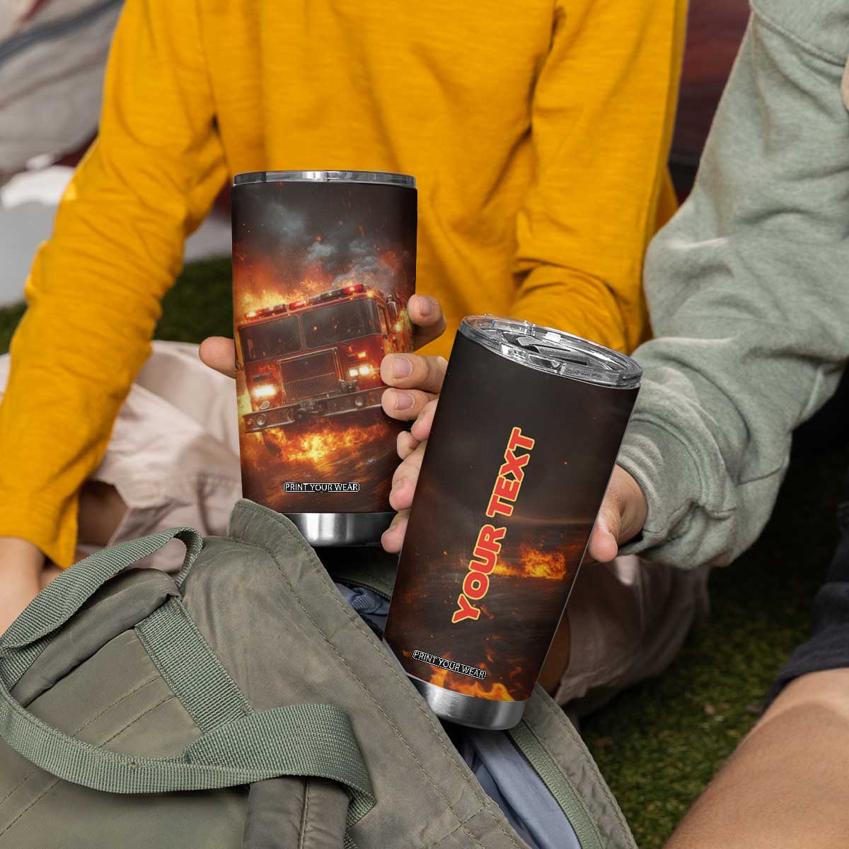Firefighter Fire Truck Tumbler Cup Personalized TS04 Print Your Wear
