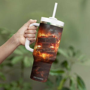 Firefighter Fire Truck Tumbler With Handle Personalized TS04 Print Your Wear