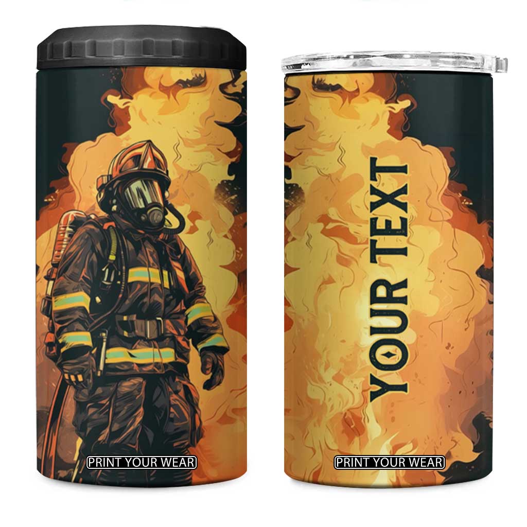 Firefighter Vintage 4 in 1 Can Cooler Tumbler Personalized TS04 One Size: 16 oz Multicolor Print Your Wear