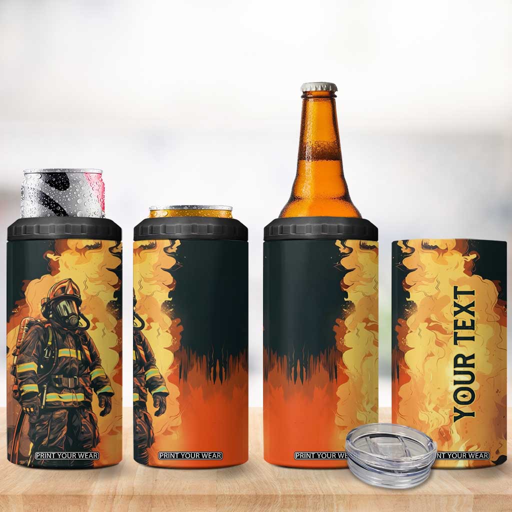 Firefighter Vintage 4 in 1 Can Cooler Tumbler Personalized TS04 Print Your Wear