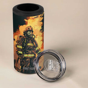 Firefighter Vintage 4 in 1 Can Cooler Tumbler Personalized TS04 Print Your Wear