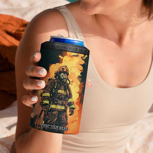 Firefighter Vintage 4 in 1 Can Cooler Tumbler Personalized TS04 Print Your Wear