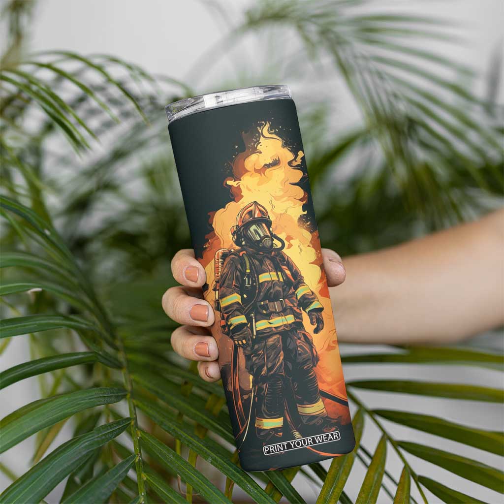 Firefighter Vintage Skinny Tumbler Personalized TS04 Print Your Wear