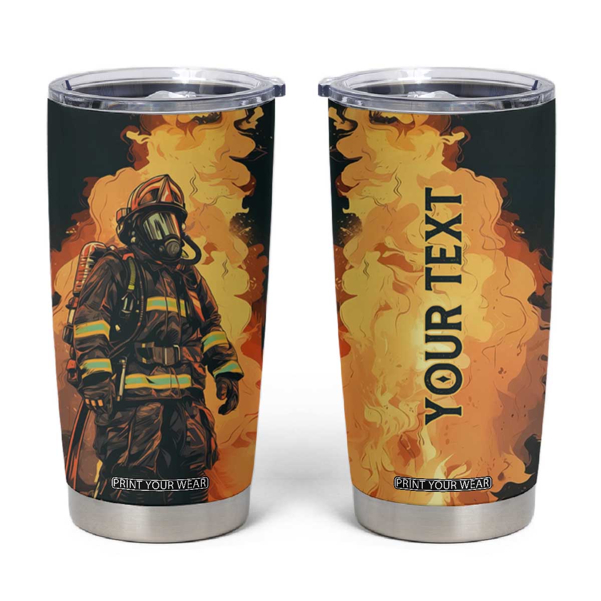 Firefighter Vintage Tumbler Cup Personalized TS04 Multicolor Print Your Wear