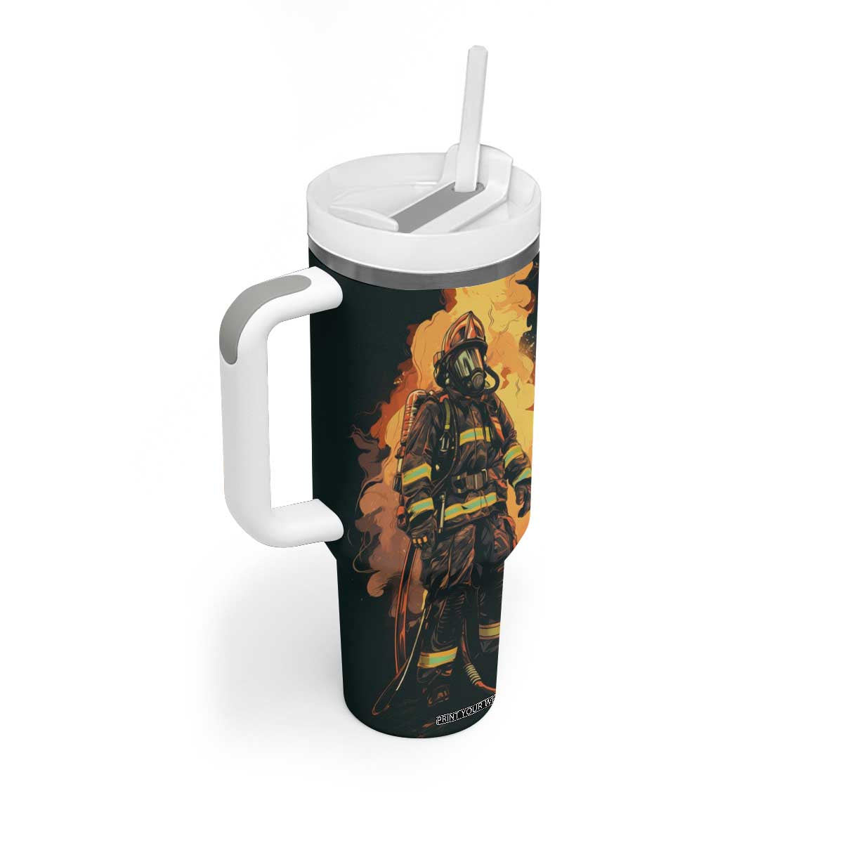 Firefighter Vintage Tumbler With Handle Personalized TS04 Print Your Wear