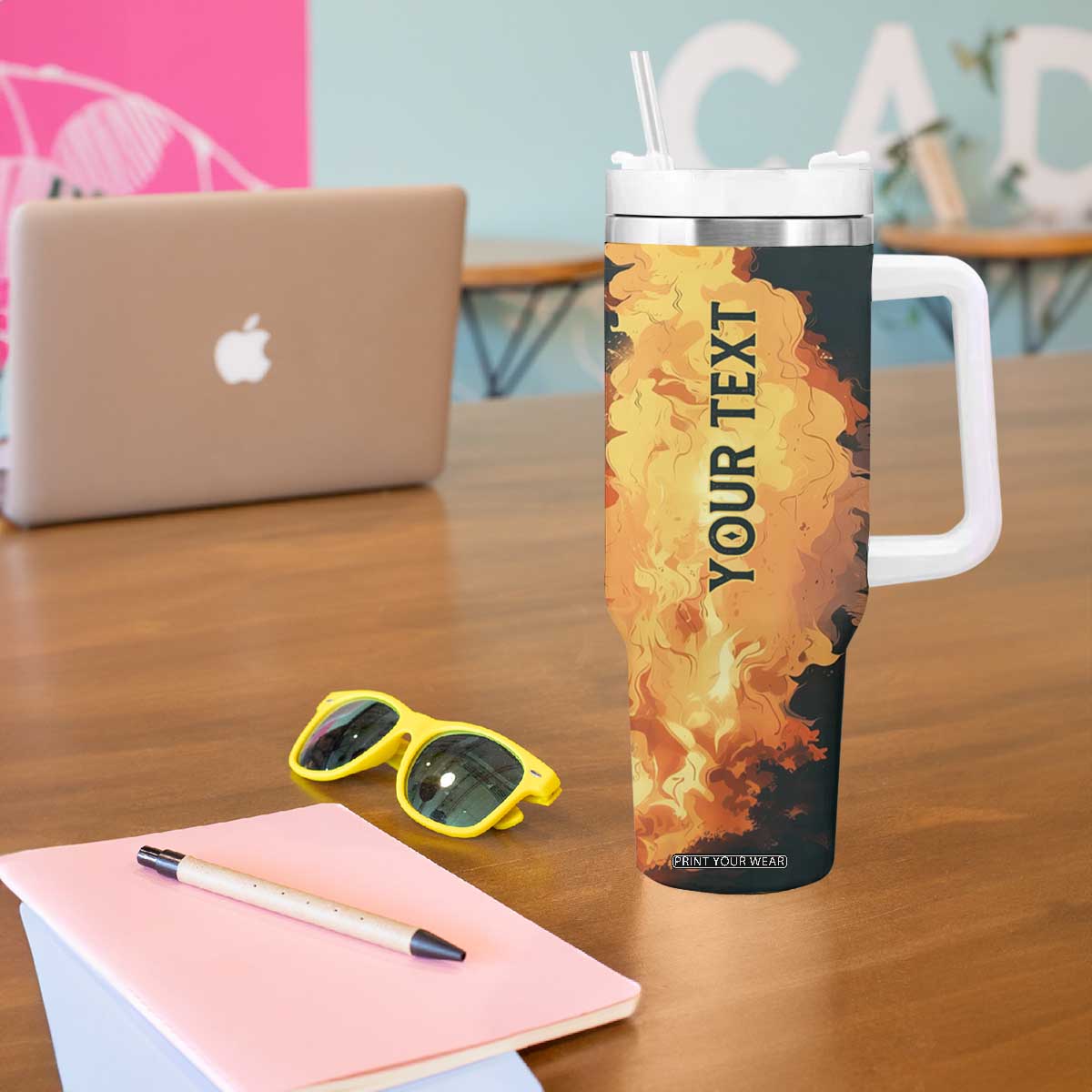 Firefighter Vintage Tumbler With Handle Personalized TS04 Print Your Wear