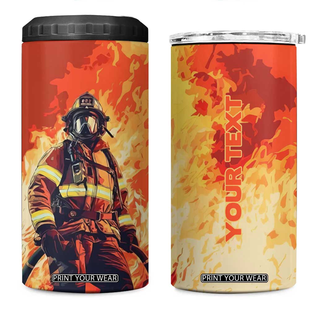 Vintage Firefighter 4 in 1 Can Cooler Tumbler Personalized TS04 One Size: 16 oz Multicolor Print Your Wear