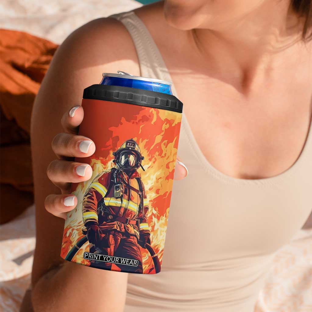 Vintage Firefighter 4 in 1 Can Cooler Tumbler Personalized TS04 Print Your Wear