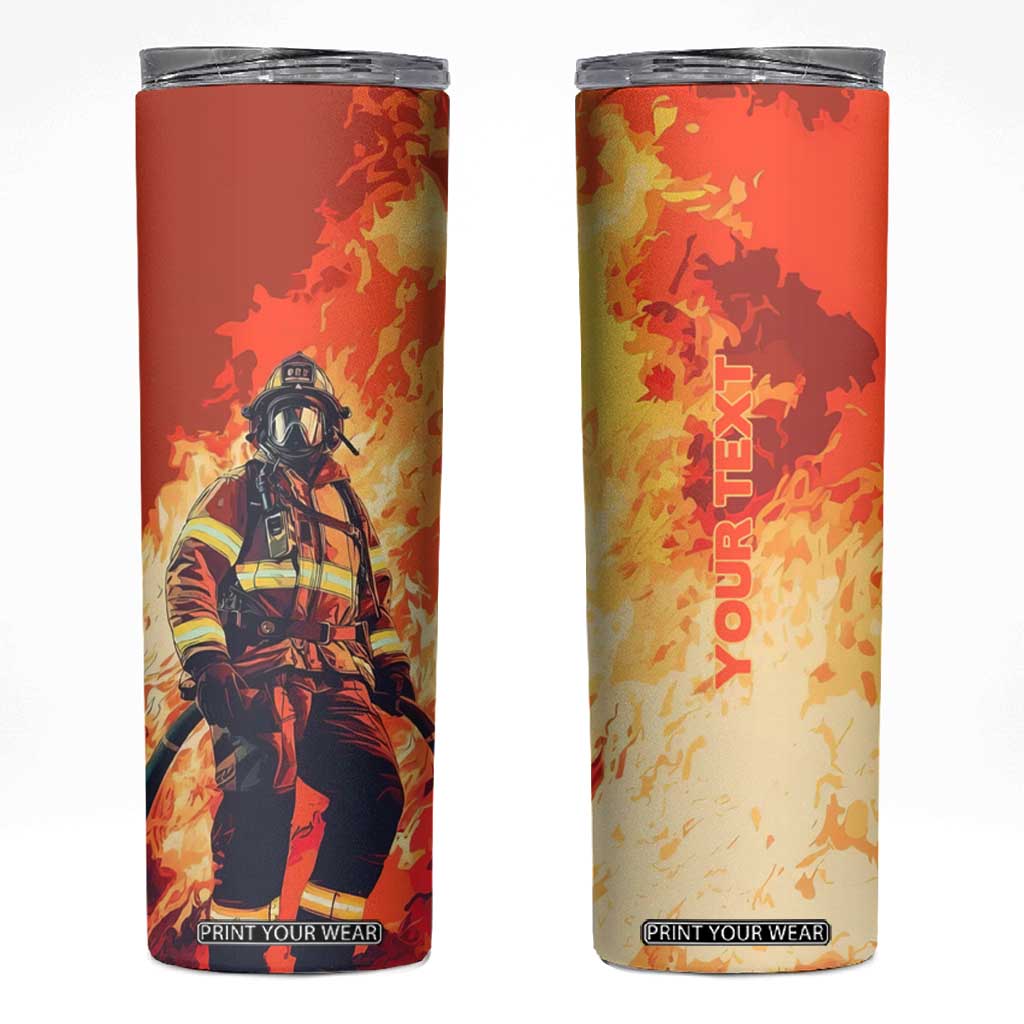 Vintage Firefighter Skinny Tumbler Personalized TS04 Multicolor Print Your Wear