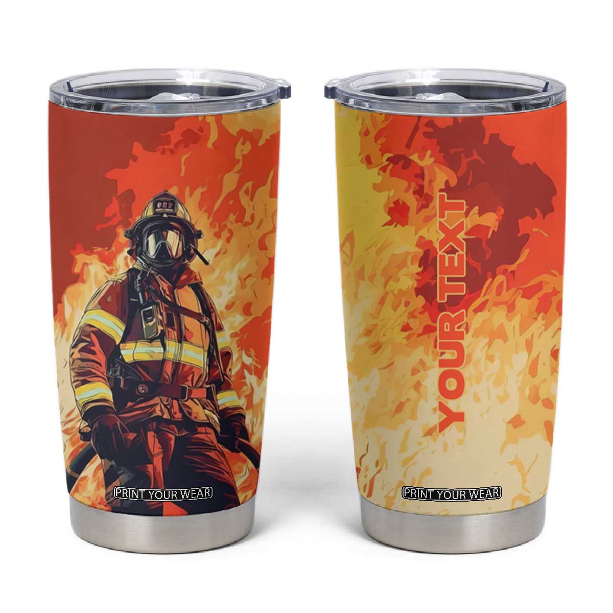 Vintage Firefighter Tumbler Cup Personalized TS04 Multicolor Print Your Wear