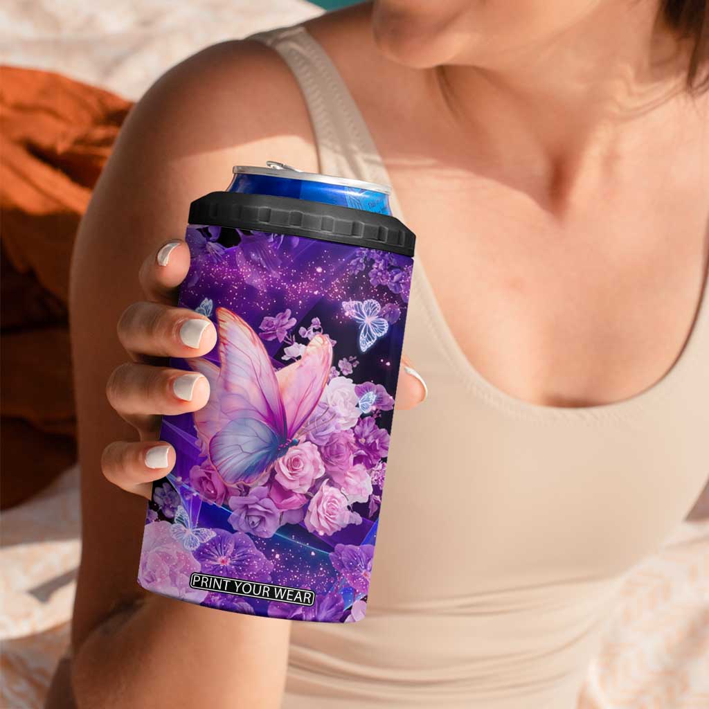 Butterfly 4 in 1 Can Cooler Tumbler Personalized TS04 Print Your Wear
