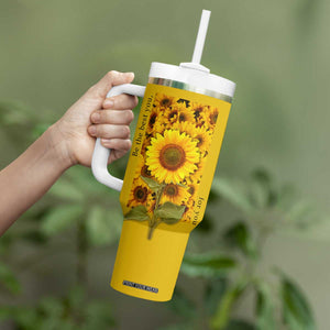 Butterfly Sunflower Tumbler With Handle Personalized TS04 Print Your Wear