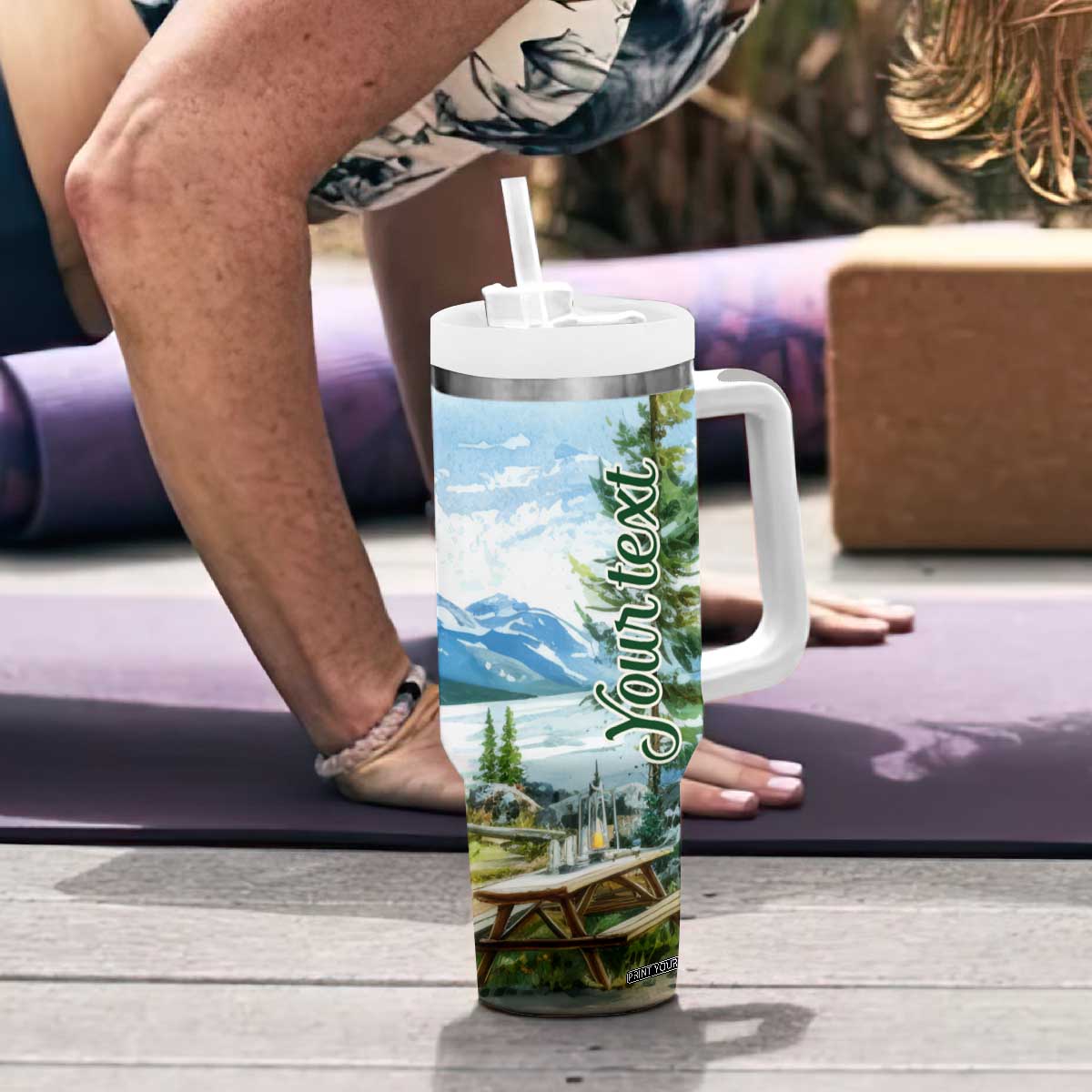 Camping Lover Tumbler With Handle Personalized TS04 Print Your Wear