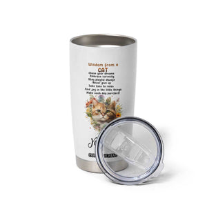 Wisdom From A Cat Tumbler Cup Personalized TS04 Print Your Wear