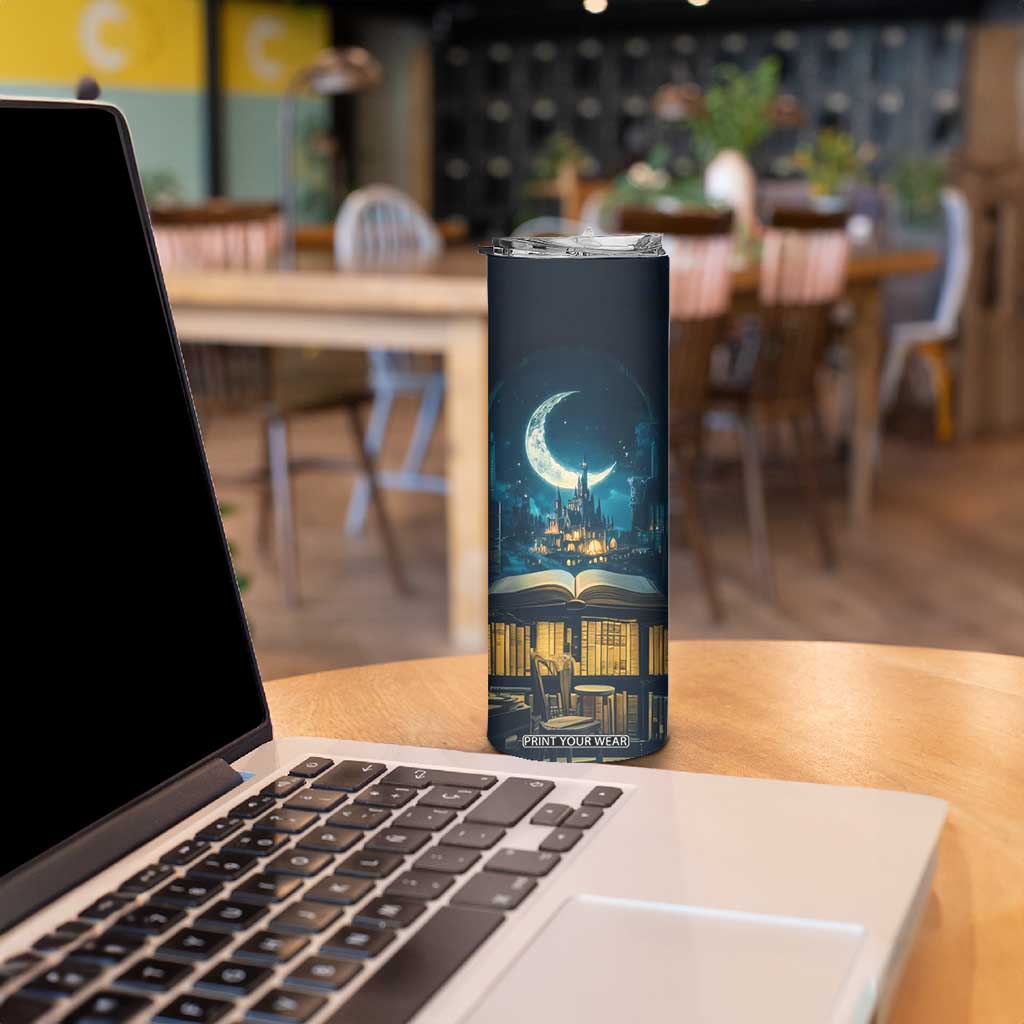 Book Opens New World Skinny Tumbler Personalized TS04 Print Your Wear