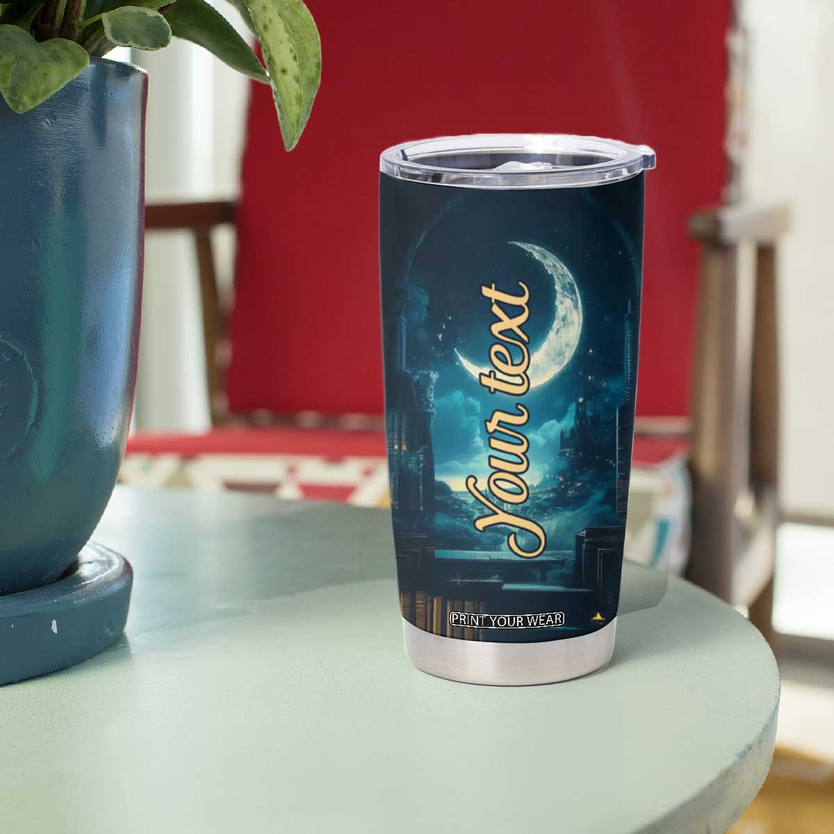 Book Opens New World Tumbler Cup Personalized TS04 Print Your Wear