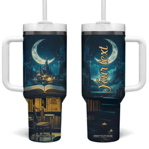 Book Opens New World Tumbler With Handle Personalized TS04 One Size: 40 oz Multicolor Print Your Wear