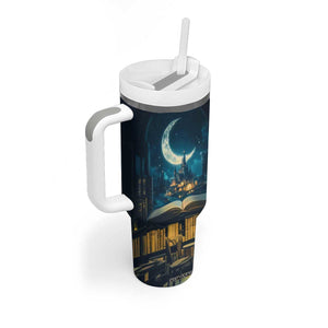 Book Opens New World Tumbler With Handle Personalized TS04 Print Your Wear