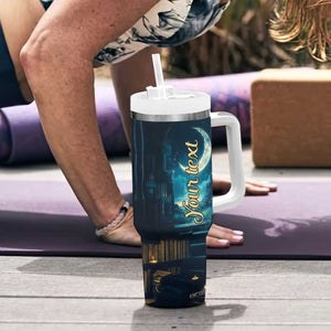 Book Opens New World Tumbler With Handle Personalized TS04 Print Your Wear