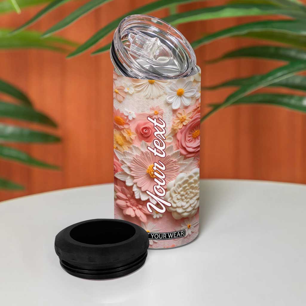 Colorful Butterfly Plaster Carving 4 in 1 Can Cooler Tumbler Personalized TS04 Print Your Wear