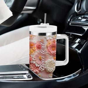 Colorful Butterfly Plaster Carving Tumbler With Handle Personalized TS04 Print Your Wear