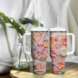 Colorful Butterfly Plaster Carving Tumbler With Handle Personalized TS04 Print Your Wear
