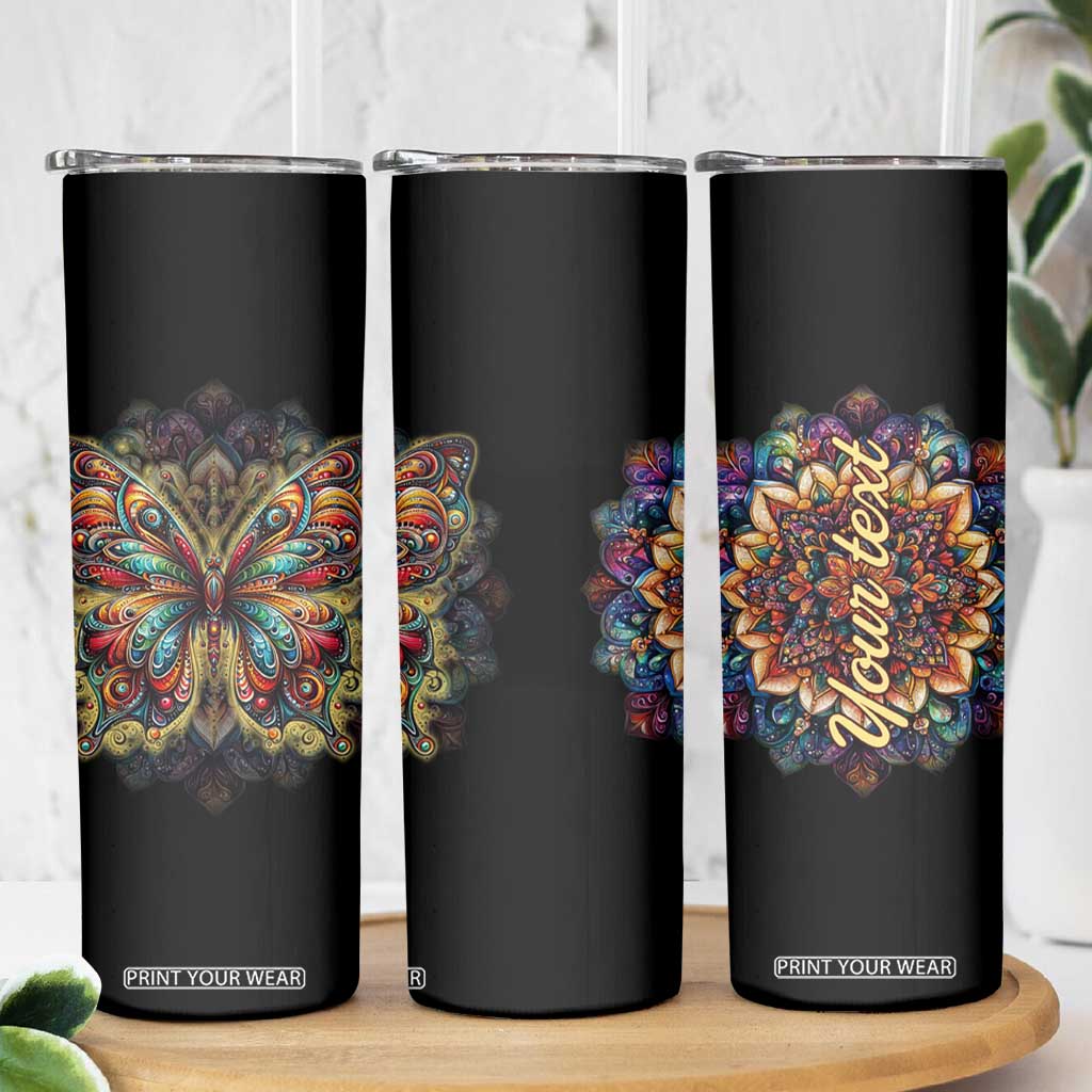 Colorful Mandala Butterfly Skinny Tumbler Personalized TS04 Print Your Wear