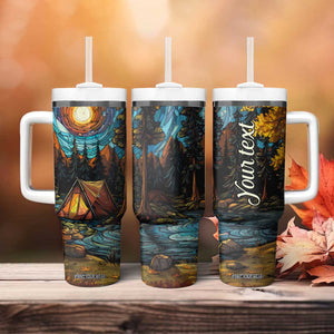 Camping Stained Glass Tumbler With Handle Personalized TS04 Print Your Wear