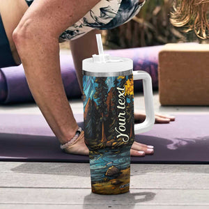 Camping Stained Glass Tumbler With Handle Personalized TS04 Print Your Wear