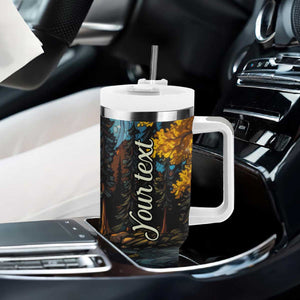 Camping Stained Glass Tumbler With Handle Personalized TS04 Print Your Wear
