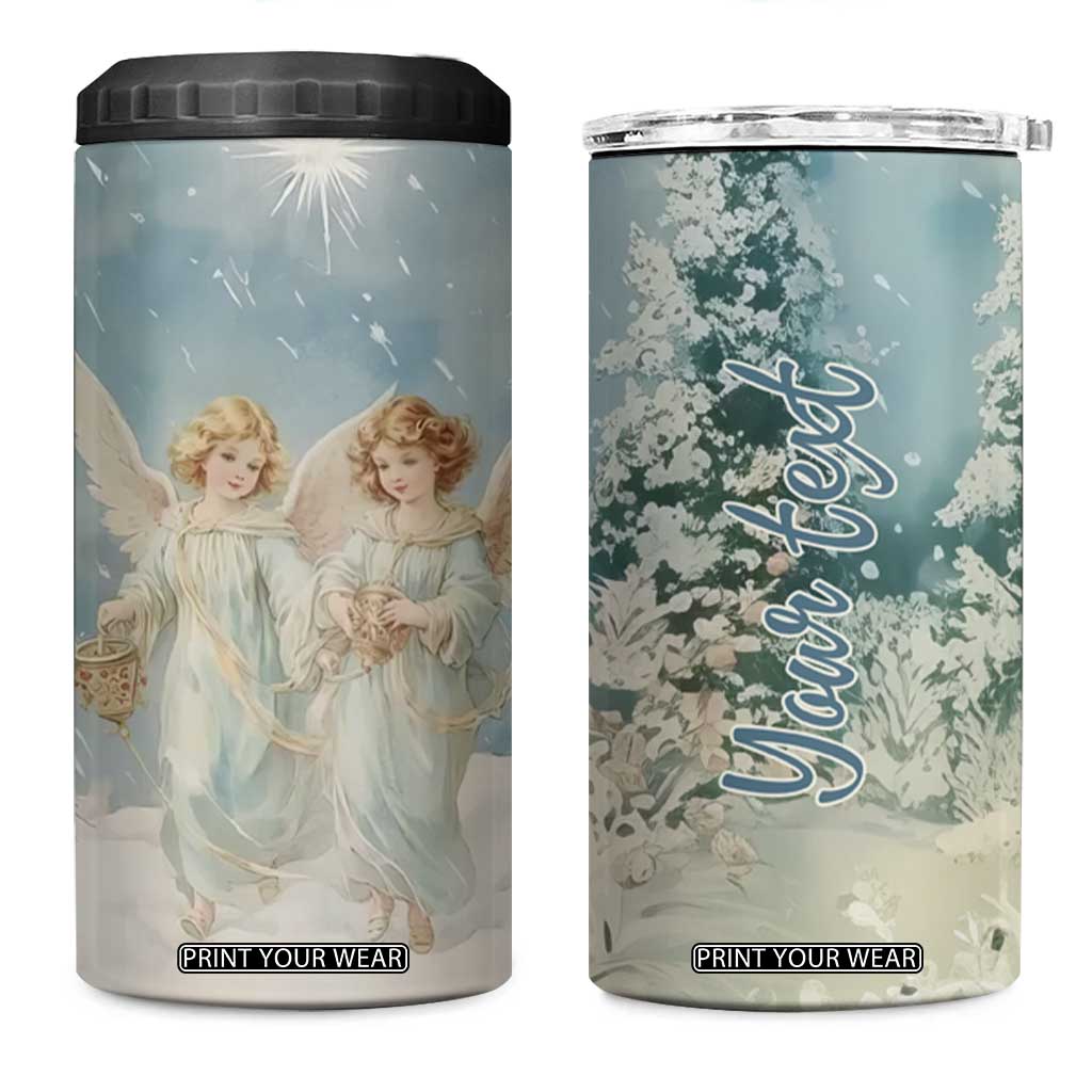 Faith Christmas Angels 4 in 1 Can Cooler Tumbler Personalized TS04 One Size: 16 oz Multicolor Print Your Wear