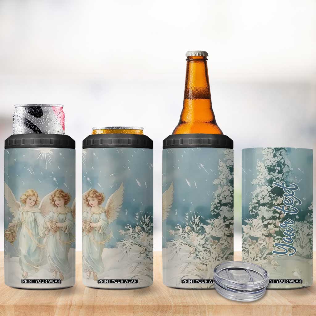 Faith Christmas Angels 4 in 1 Can Cooler Tumbler Personalized TS04 Print Your Wear