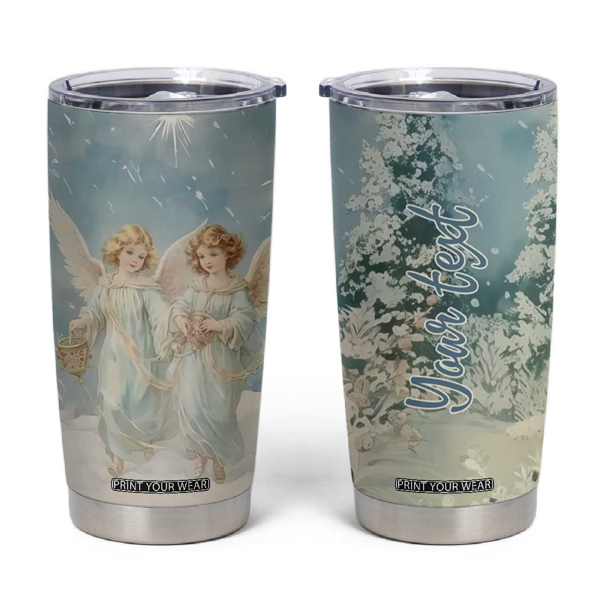 Faith Christmas Angels Tumbler Cup Personalized TS04 Multicolor Print Your Wear