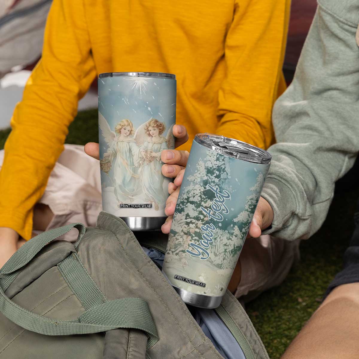 Faith Christmas Angels Tumbler Cup Personalized TS04 Print Your Wear