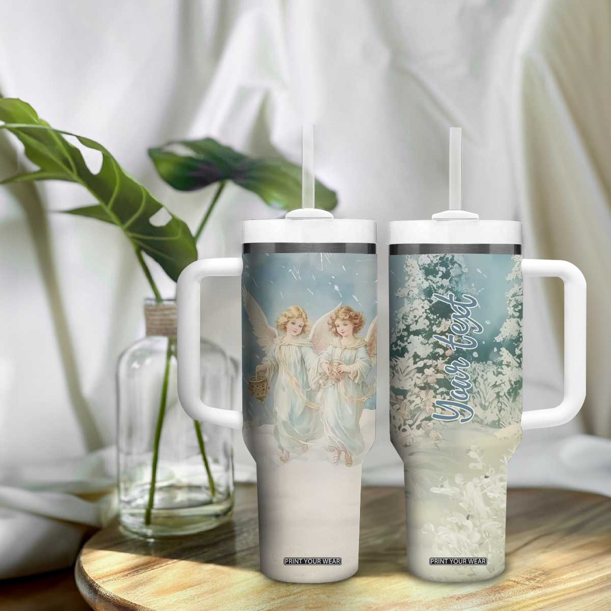 Faith Christmas Angels Tumbler With Handle Personalized TS04 Print Your Wear