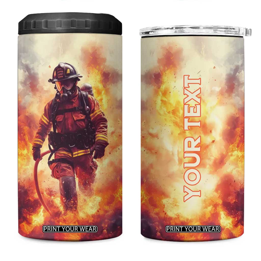 Firefighter Proud 4 in 1 Can Cooler Tumbler Personalized TS04 One Size: 16 oz Multicolor Print Your Wear