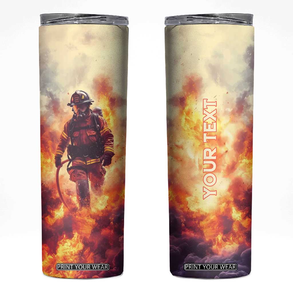 Firefighter Proud Skinny Tumbler Personalized TS04 Multicolor Print Your Wear