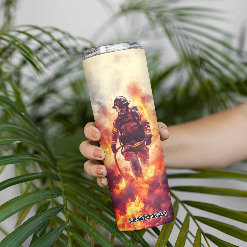 Firefighter Proud Skinny Tumbler Personalized TS04 Print Your Wear