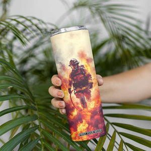 Firefighter Proud Skinny Tumbler Personalized TS04 Print Your Wear