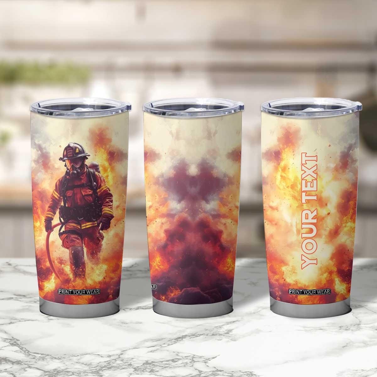 Firefighter Proud Tumbler Cup Personalized TS04 Print Your Wear