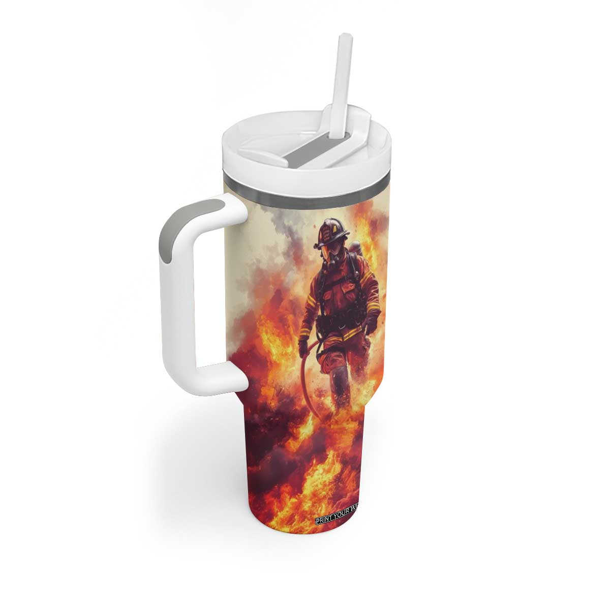 Firefighter Proud Tumbler With Handle Personalized TS04 Print Your Wear