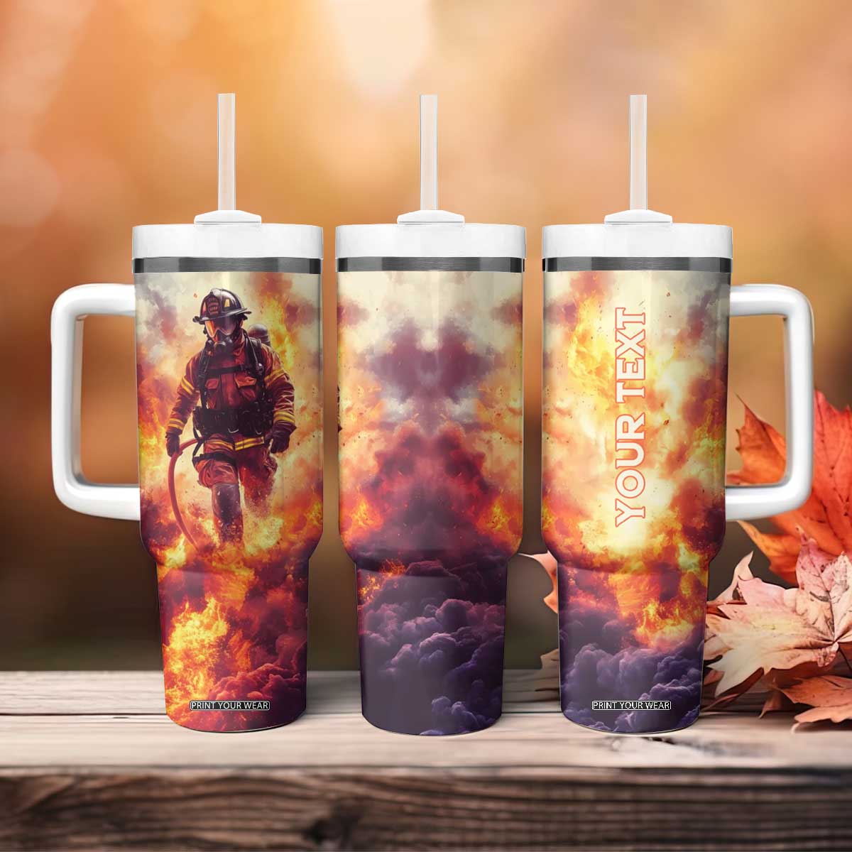 Firefighter Proud Tumbler With Handle Personalized TS04 Print Your Wear