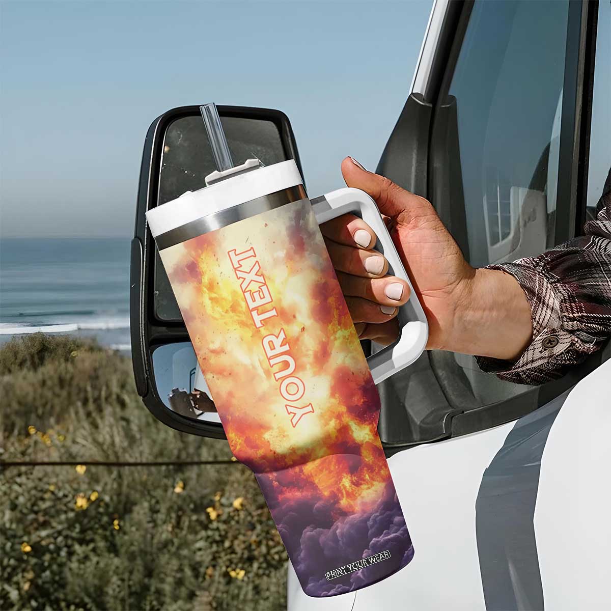 Firefighter Proud Tumbler With Handle Personalized TS04 Print Your Wear