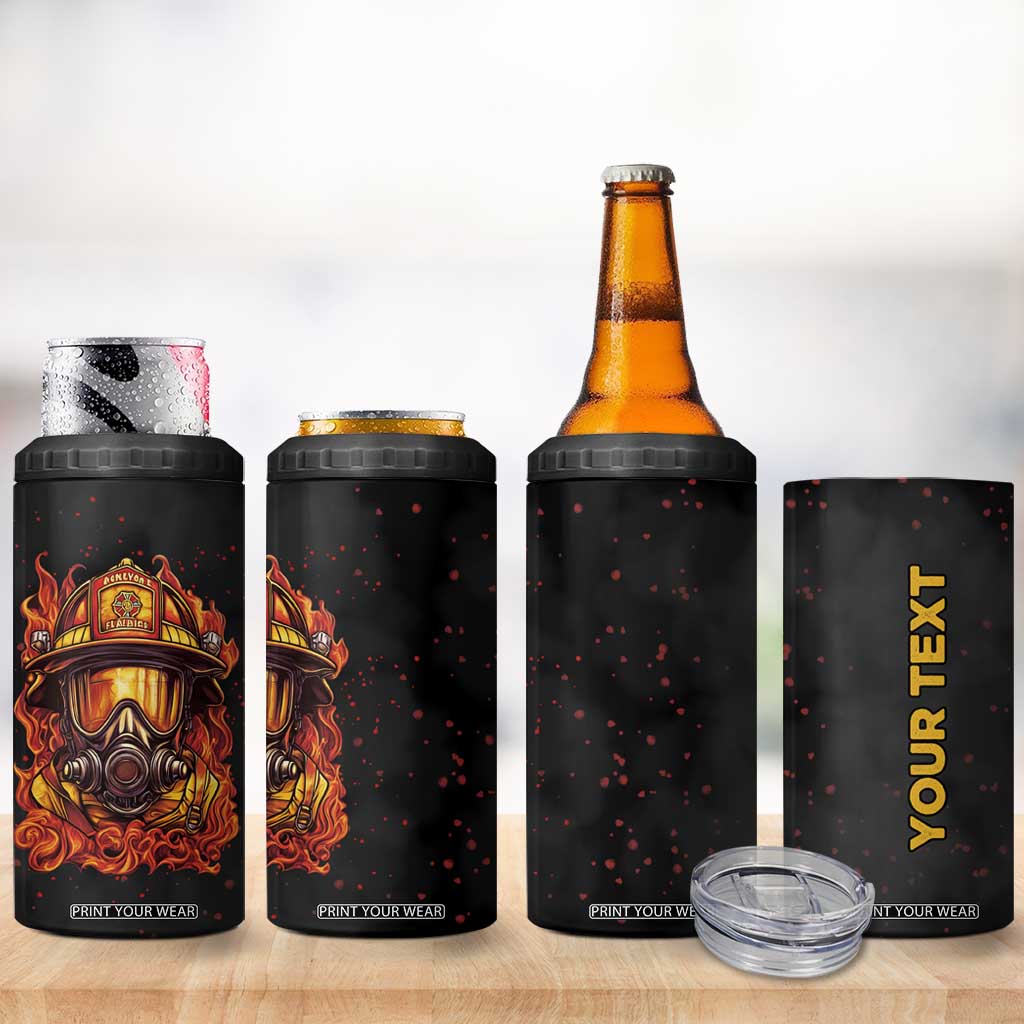Firefighter Mask Vintage 4 in 1 Can Cooler Tumbler Personalized TS04 Print Your Wear