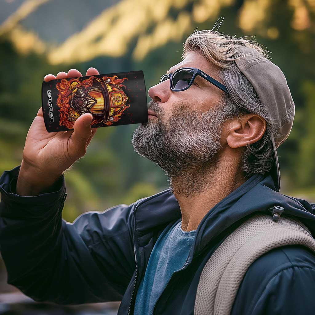 Firefighter Mask Vintage 4 in 1 Can Cooler Tumbler Personalized TS04 Print Your Wear