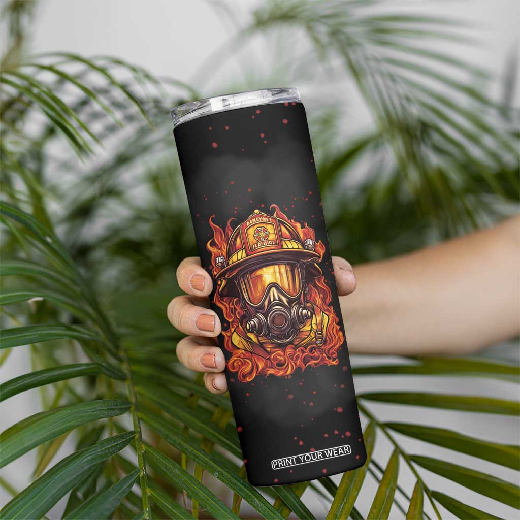 Firefighter Mask Vintage Skinny Tumbler Personalized TS04 Print Your Wear