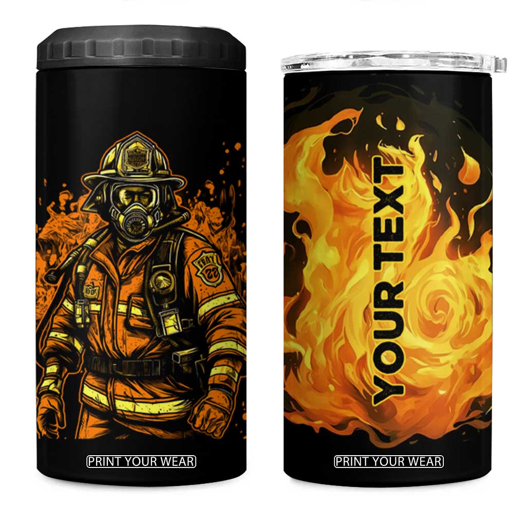 Brave Firefighter 4 in 1 Can Cooler Tumbler Personalized TS04 One Size: 16 oz Multicolor Print Your Wear