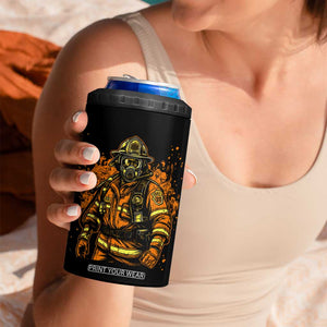 Brave Firefighter 4 in 1 Can Cooler Tumbler Personalized TS04 Print Your Wear