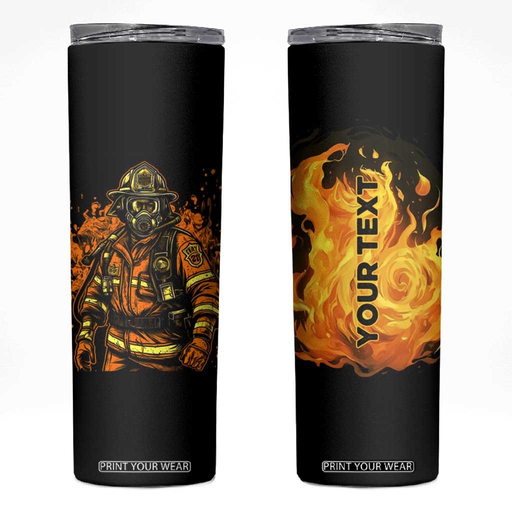 Brave Firefighter Skinny Tumbler Personalized TS04 Multicolor Print Your Wear