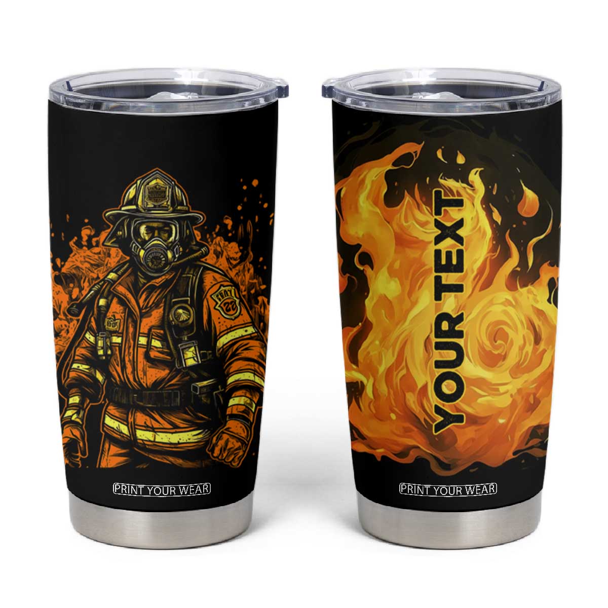 Brave Firefighter Tumbler Cup Personalized TS04 Multicolor Print Your Wear